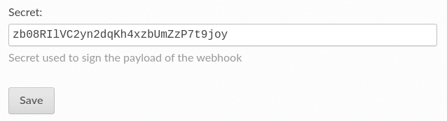 Webhook secret